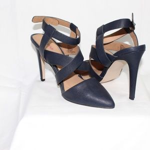 NEW JustFab Navy Blue Strappy High Heels
